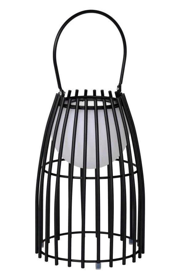 Lucide FJARA - Lampe de table Rechargeable Intérieur/Extérieur - Batterie/Piles - Ø 17,5 cm - LED Dim to warm - 1x0,3W 2800K/3200K - IP44 - Noir - éteint